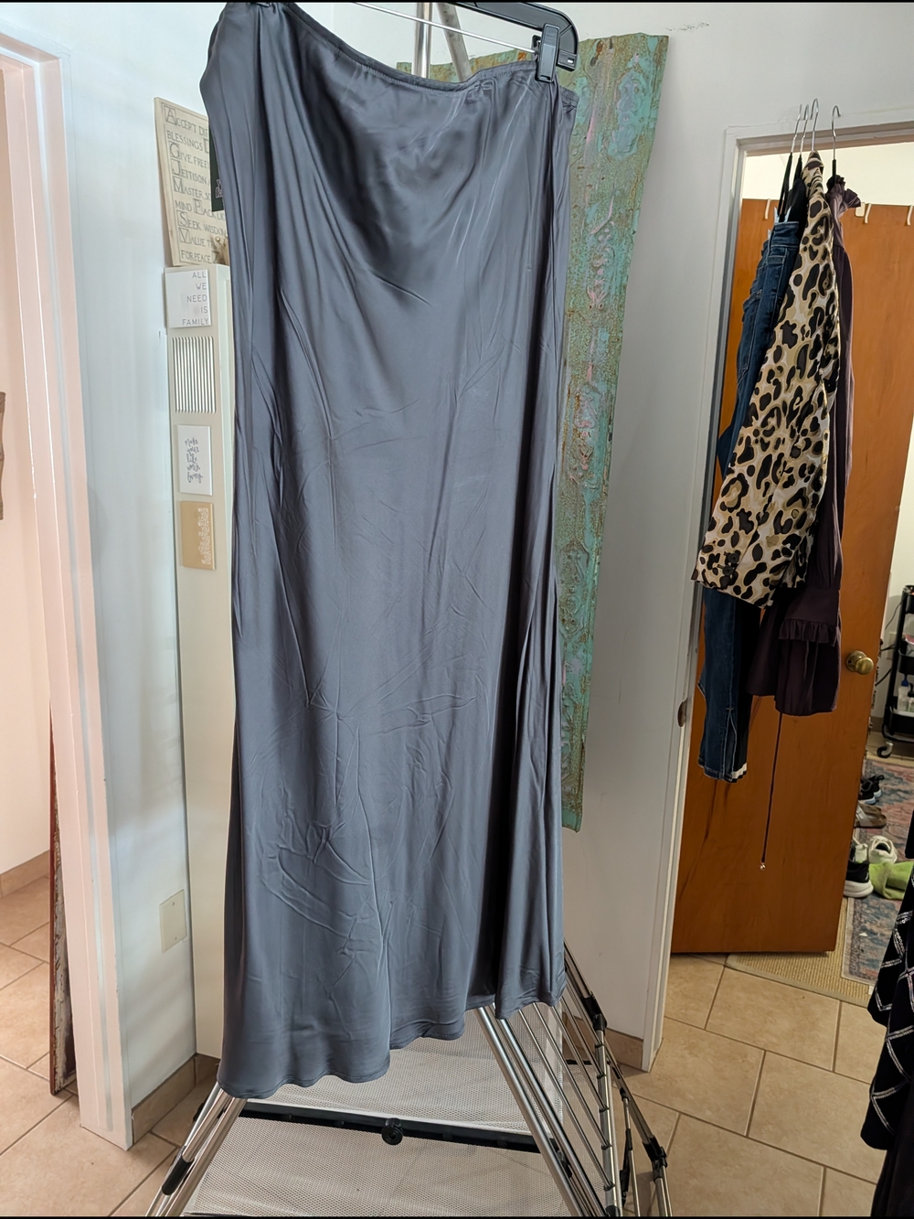 wild fable Satin Slip Maxi Skirt - Pewter Gray